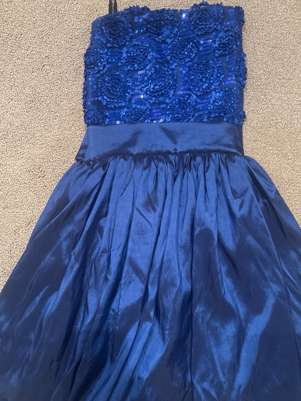 Girls Royal Blue Sequin Rosette Party Dress Stella Mlia